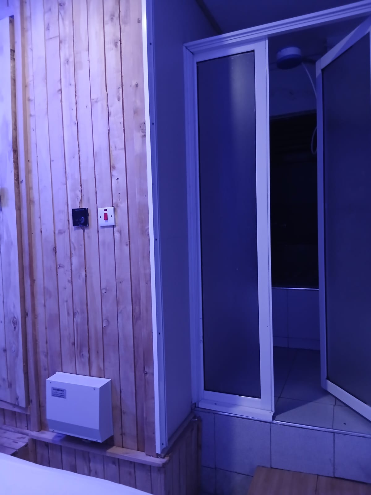 Sauna shower area